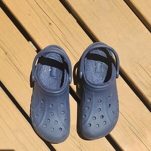 Fur Lined Blue Crocs